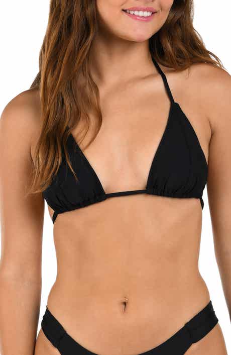 Citrus Solid Seamed Triangle Bikini Top