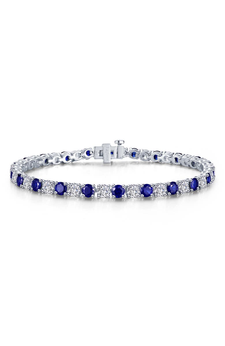 Lafonn Alternating Simulated Diamond Tennis Bracelet, Main, color, Blue