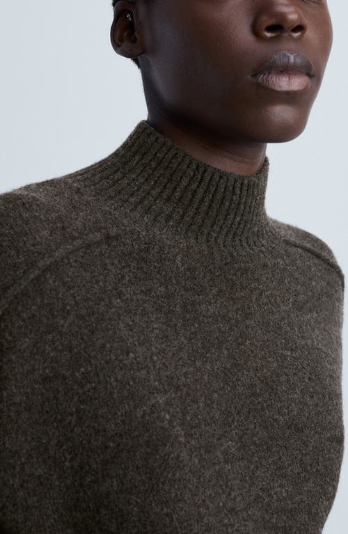 Mango Perkins Collar Knit Sweater In Medium Brown