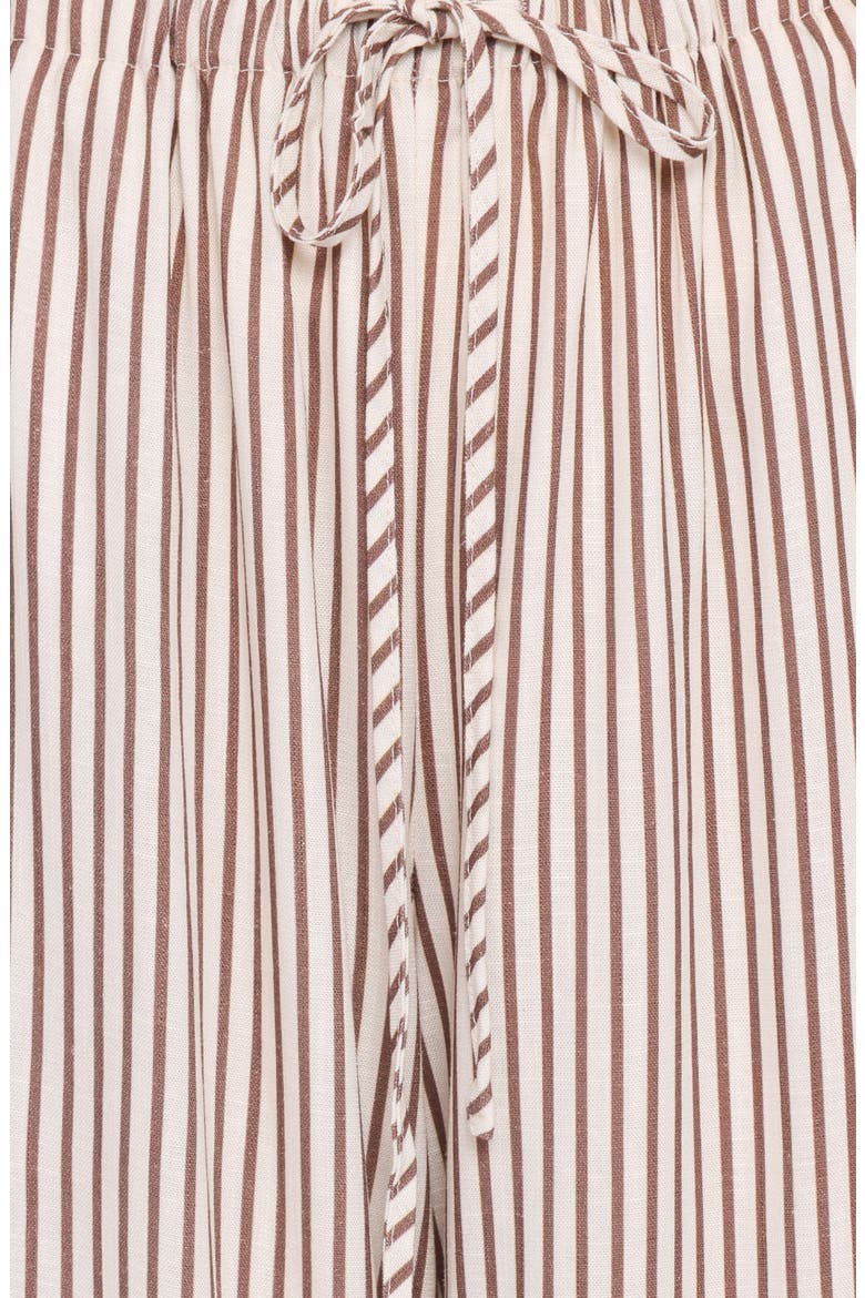 Elowen High Rise Wide Leg Drawstring Pants, Alternate, color, BROWN STRIPE