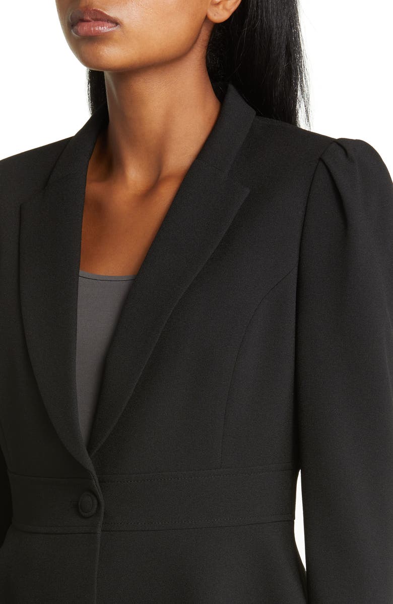 Tahari ASL Peplum Blazer & Tapered Pants Set, Alternate, color, Black