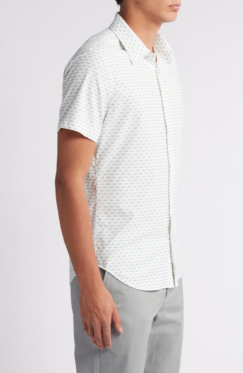 Bonobos Slim Fit Geo Pattern Short Sleeve Performance Button-Up Shirt, Alternate, color,