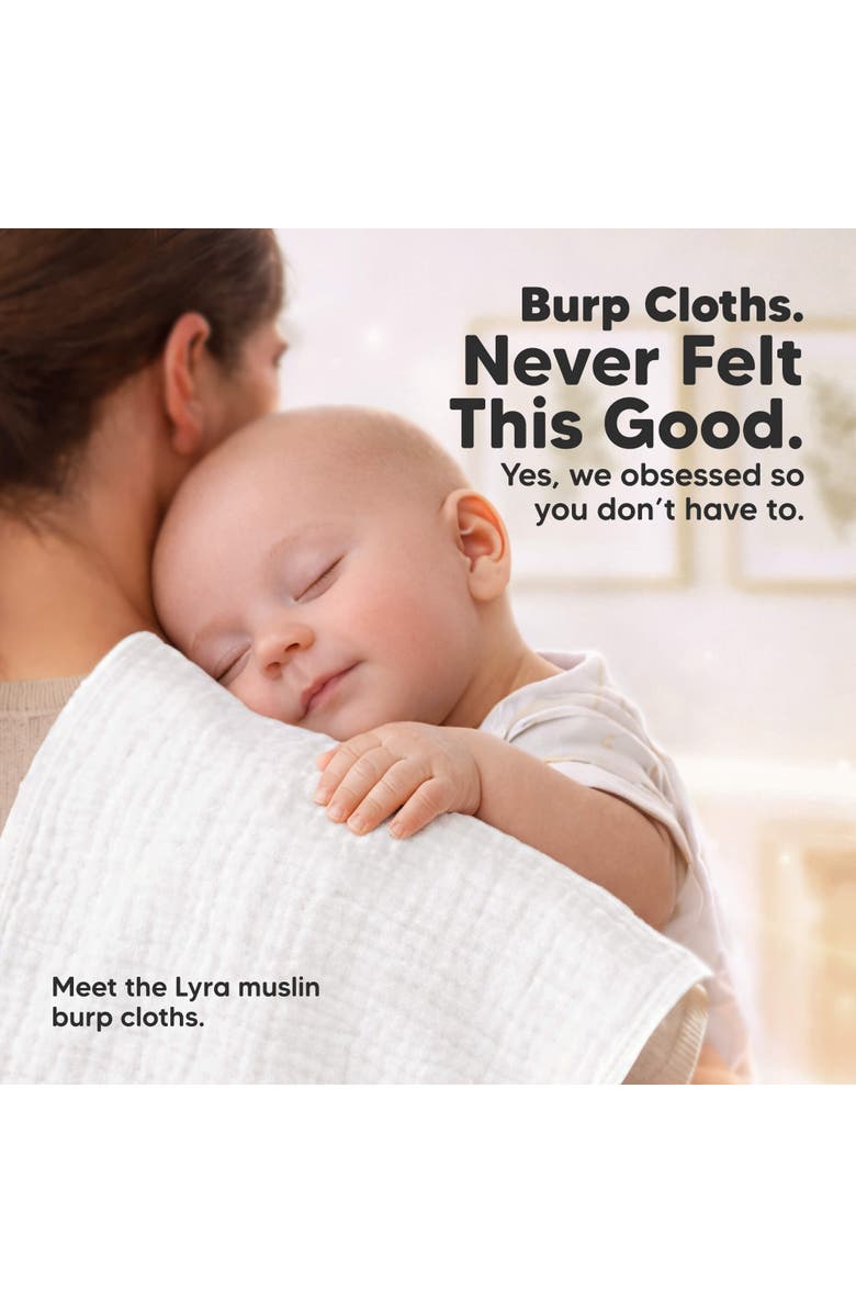 KeaBabies 10-Pack Lyra Muslin Burp Cloths, Alternate, color, Soft White