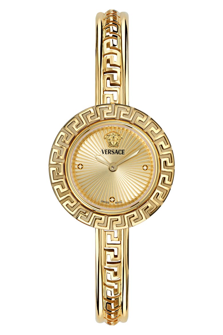 Greca Pendant Bracelet Watch Set, 28mm, Main, color, IP YELLOW GOLD
