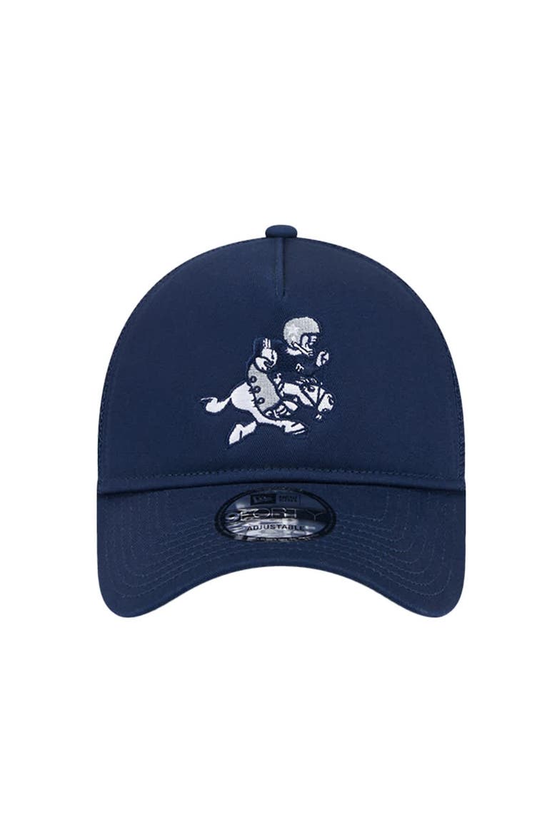 Men's New Era  Navy Dallas Cowboys Retro Main A-Frame Trucker 9FORTY Adjustable Hat, Alternate, color, Navy