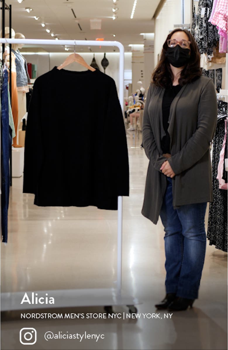 Funnel Neck Boxy Boiled Wool Sweater, sales video thumbnail