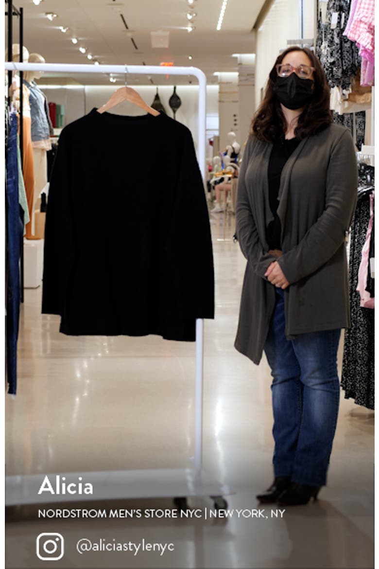 Funnel Neck Boxy Boiled Wool Sweater video