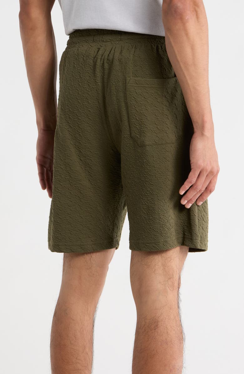 DENIM AND FLOWER Textured Shorts, Alternate, color, Olive