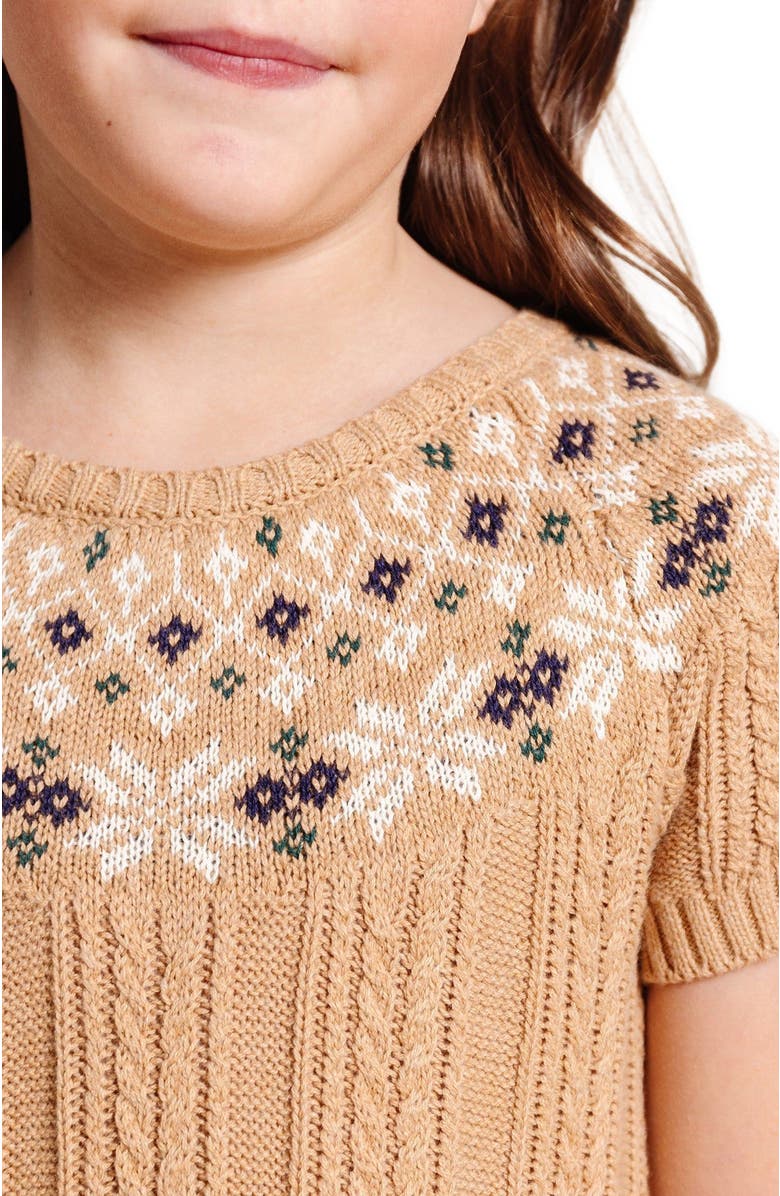 Hope & Henry Baby Girls' Organic Fair Isle Cable Sweater Dress, Infant, Alternate, color, 