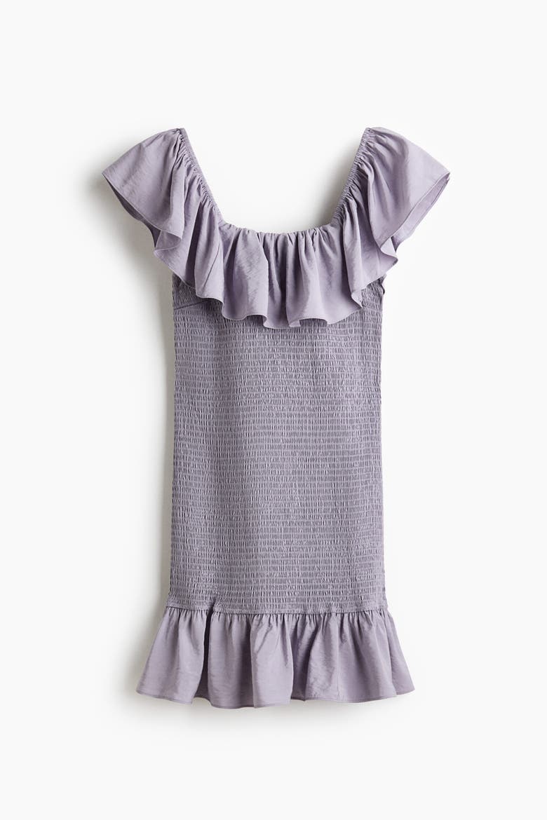 Flounced Off-the-shoulder Dress, Alternate, color, Light purple