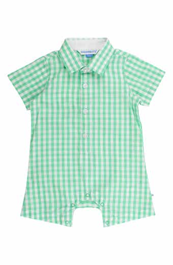 Spring Bud Cotton Gingham Polo Romper