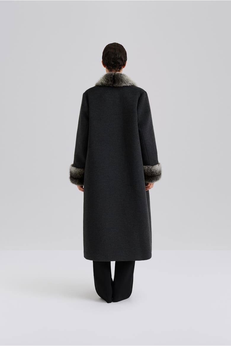 Anouk Yve Faux Fur Wool Coat, Alternate, color, Grey