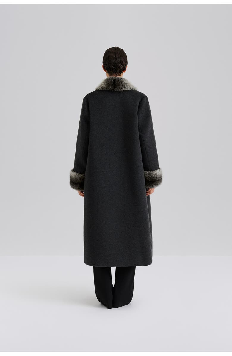 Malina Anouk Yve Faux Fur Wool Coat, Alternate, color, Grey