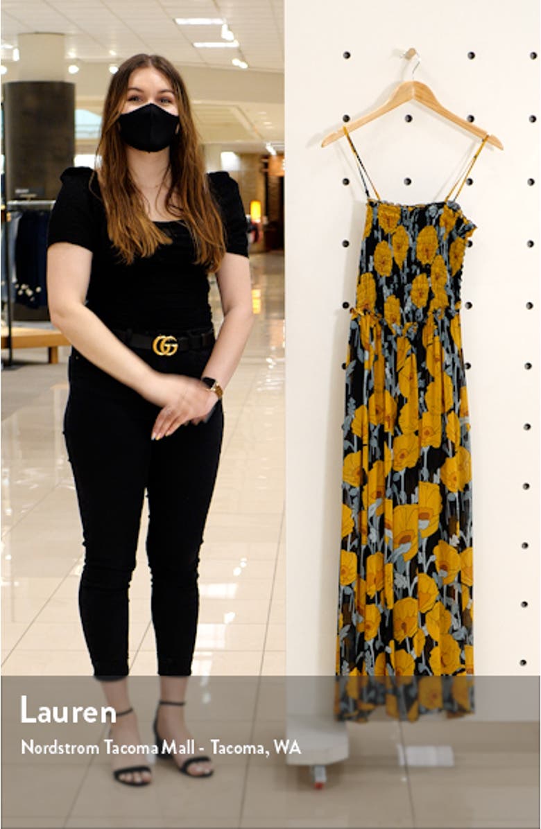 Sophia Smocked Sleeveless Jumpsuit, sales video thumbnail