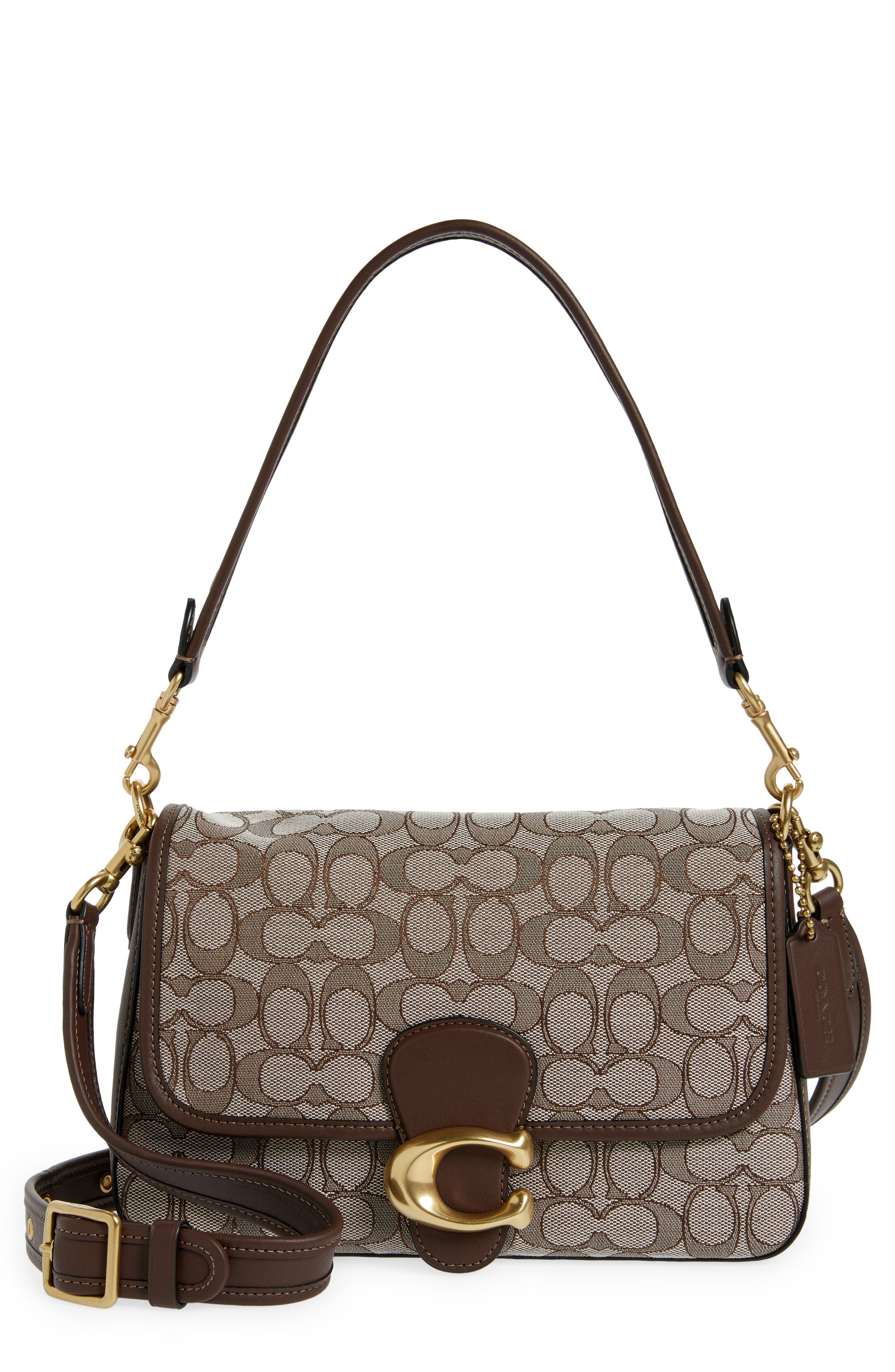 COACH Tabby Logo Jacquard Shoulder Bag, Main, color, 