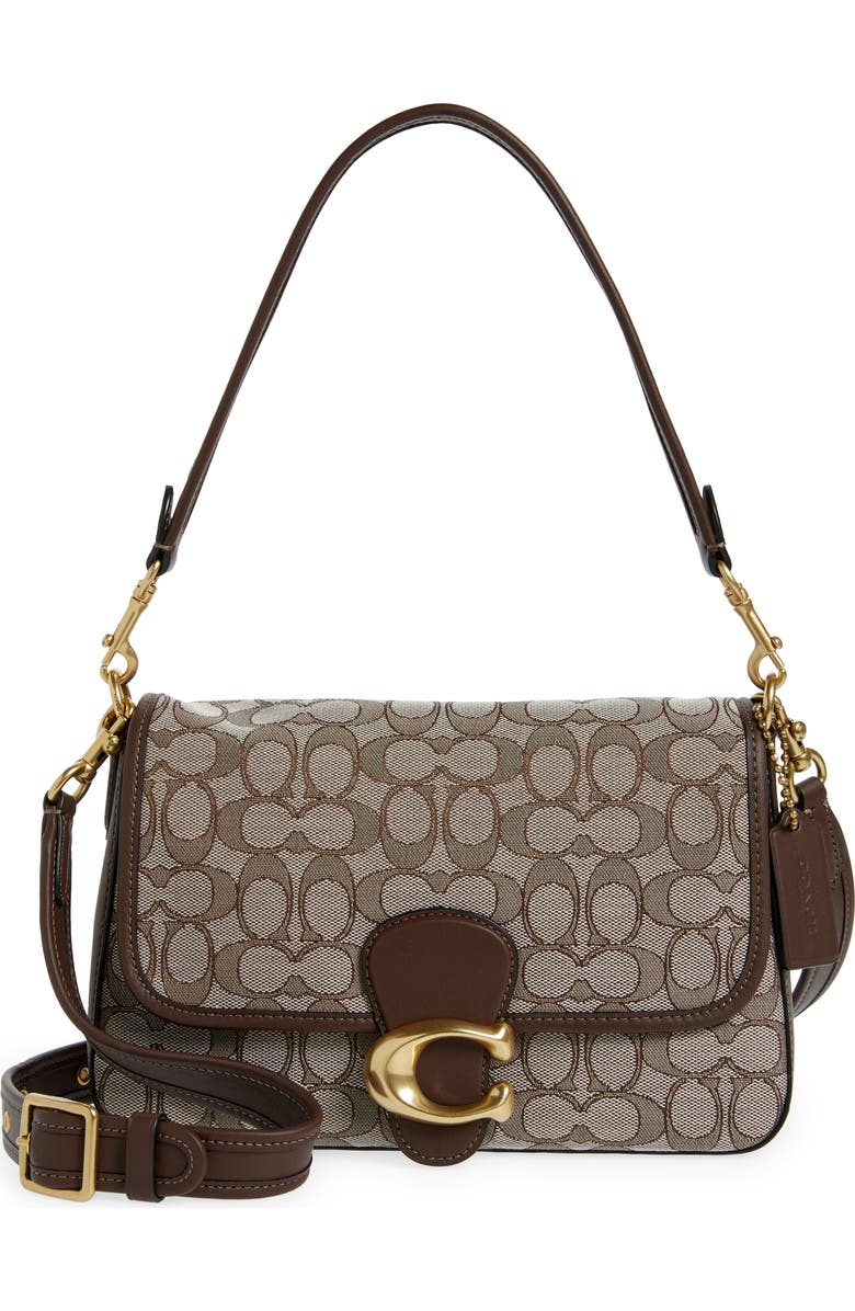 COACH Tabby Logo Jacquard Shoulder Bag, Main, color,
