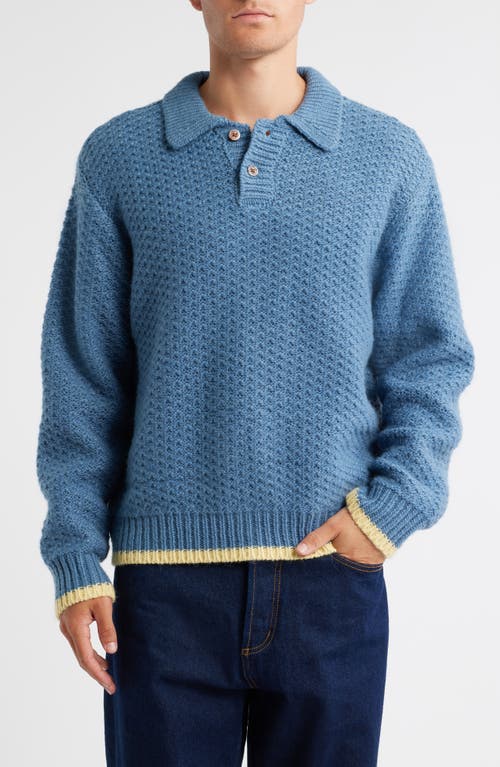 Obey Loreto Polo Sweater Captains Blue Multi In Blue