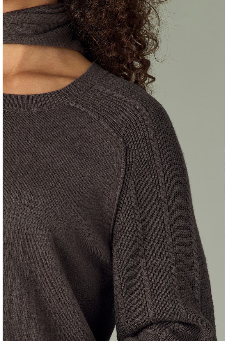 Tie Neck Sweater, Alternate, color, WINTER MOSS