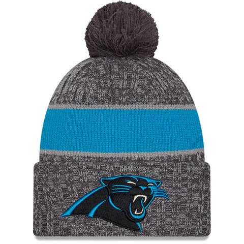 Men's New Era  Gray Carolina Panthers 2023 Sideline Sport Cuffed Pom Knit Hat