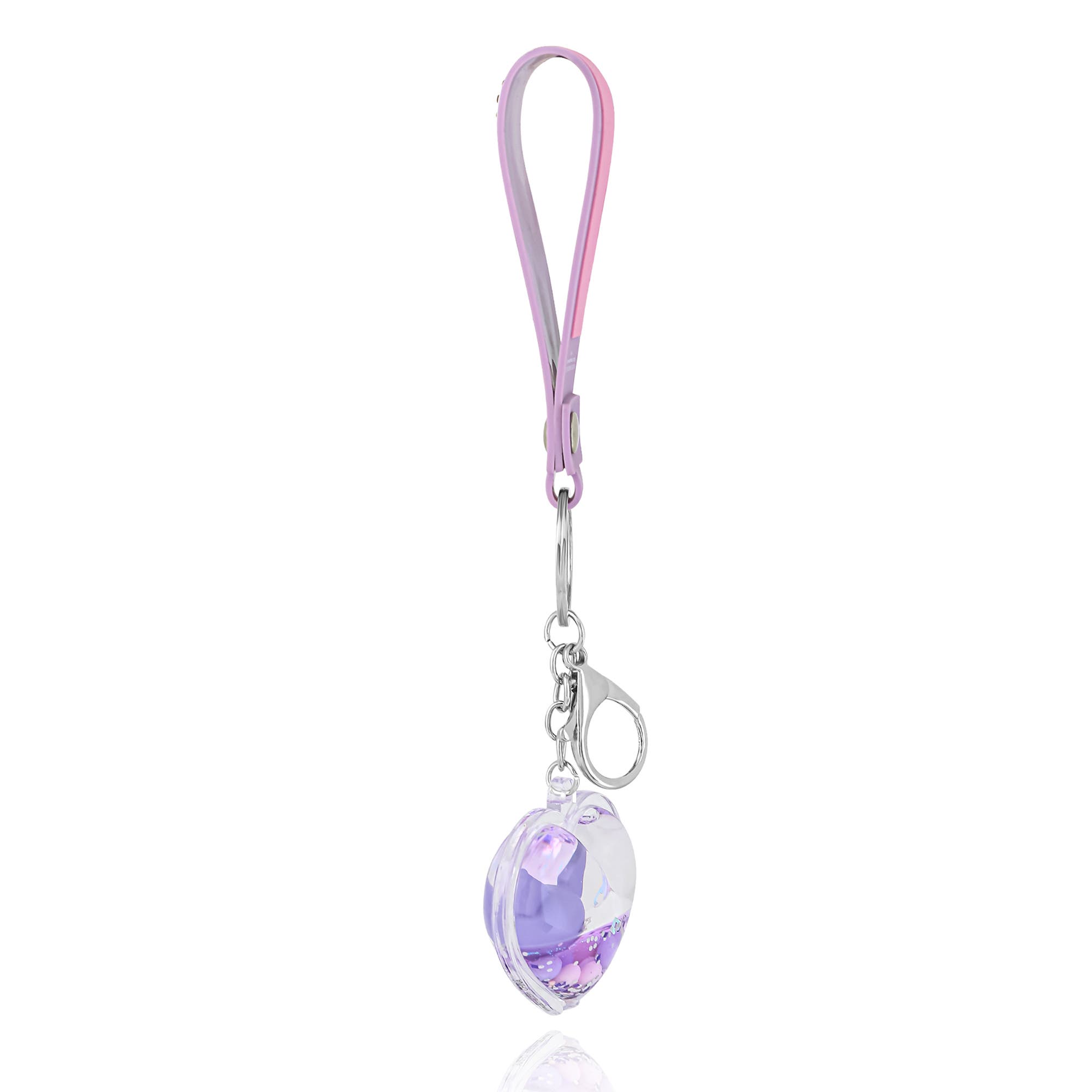 Hello Kitty Kuromi Purple Heart Liquid Keychain, Alternate, color, Purple