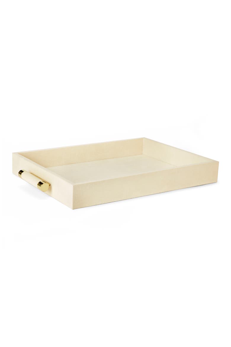 Classic Faux Shagreen Serving Tray, Main, color, CREAM