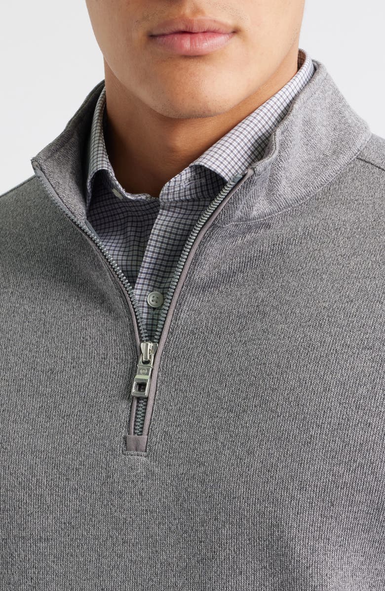 Peter Millar Crown Sweater Fleece Quarter Zip Pullover, Alternate, color, Oslo Grey