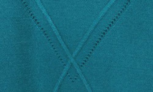 Rain And Rose Argyle Turtleneck Sweater In Blue