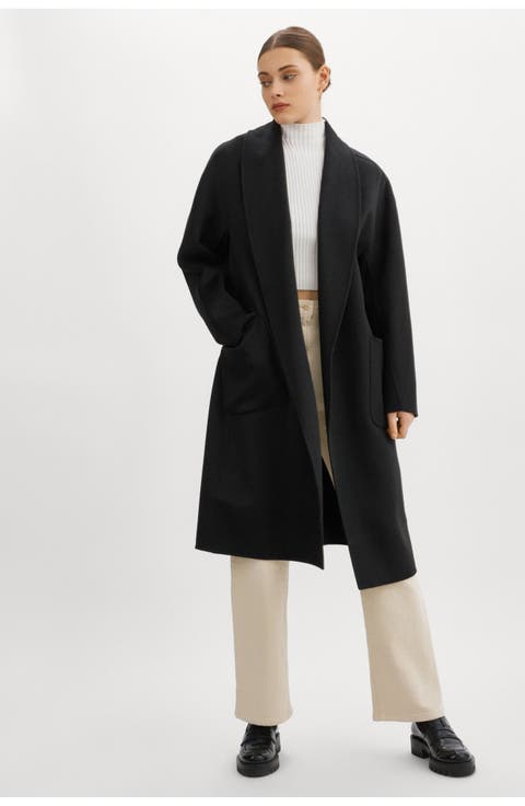 Thara | Shawl Collar Wool Coat