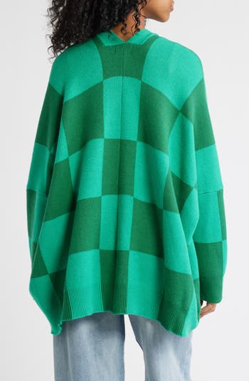 Love You Checkerboard Oversize Cardigan