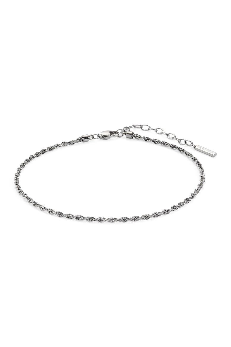 Mini Rope Chain Anklet, Main, color, Silver