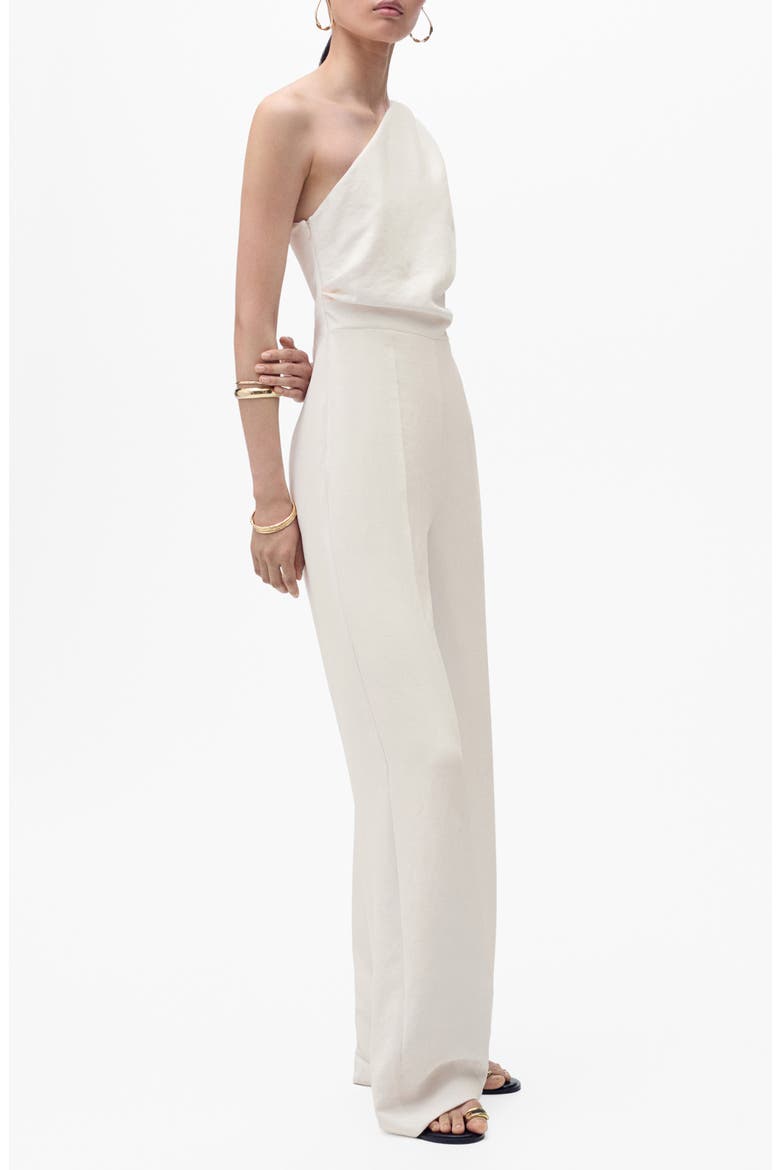 One-Shoulder Jumpsuit, Main, color, OFF WHITE