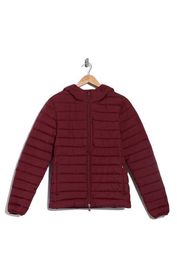 Save The Duck Marco Hooded Matte Puffer Jacket In Red