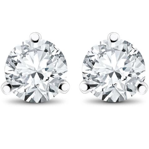 F/SI1 2ct Lab Grown Diamond Martni Studs 14k Gold
