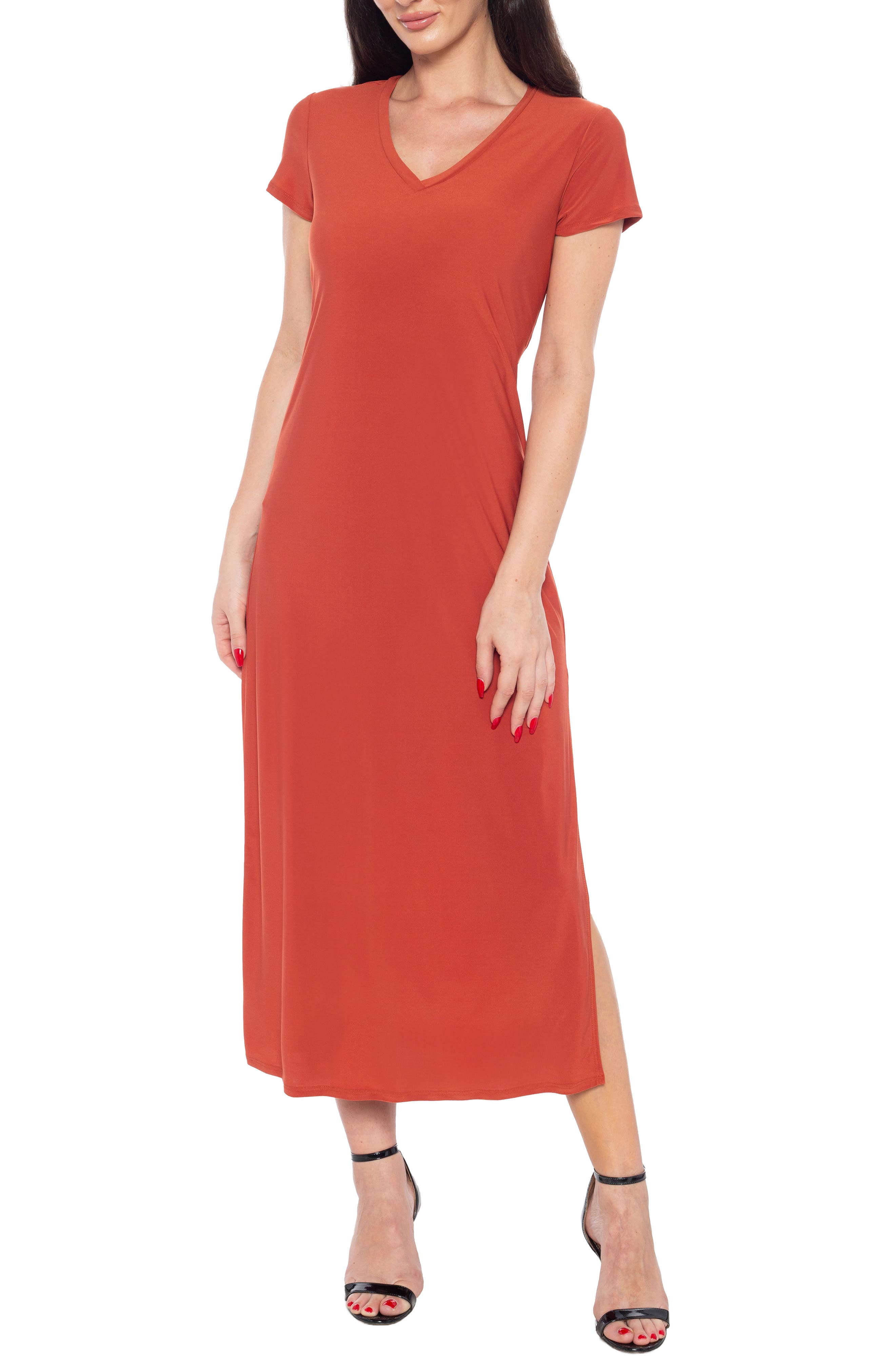 TASH AND SOPHIE Ity V-Neck Midi Dress