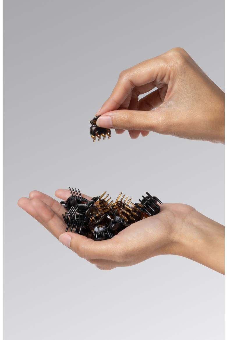 16-Pack Recycled Plastic Microcloud Hair Clips, Alternate, color, BLACK TORT