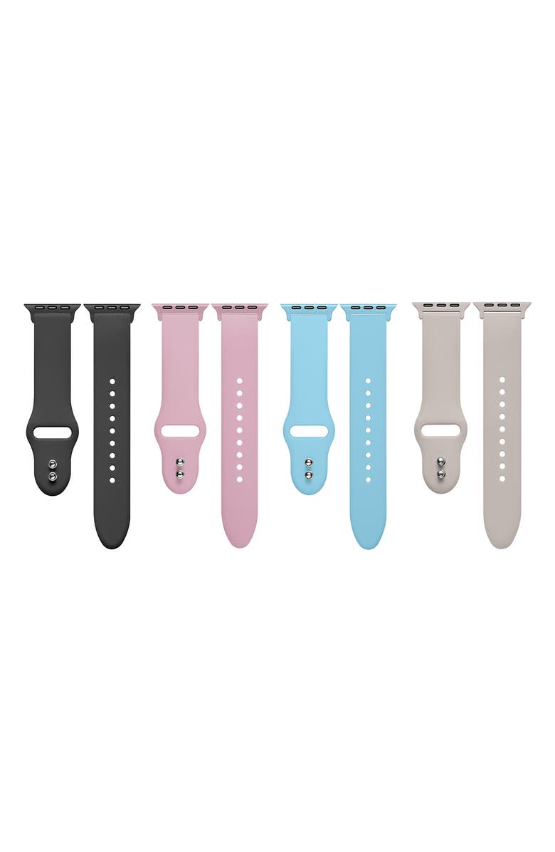 Posh Tech 4-Pack Silicone Watchbands, Alternate, color, Blue Multi