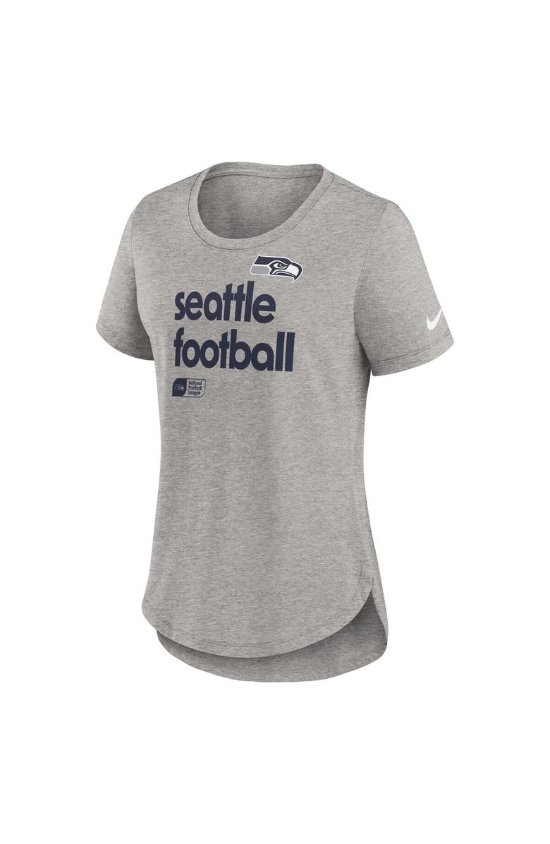 Nike Women's Nike Heather Gray Seattle Seahawks Team Shout-Out Tri-Blend T-Shirt, Alternate, color, Heather Gray