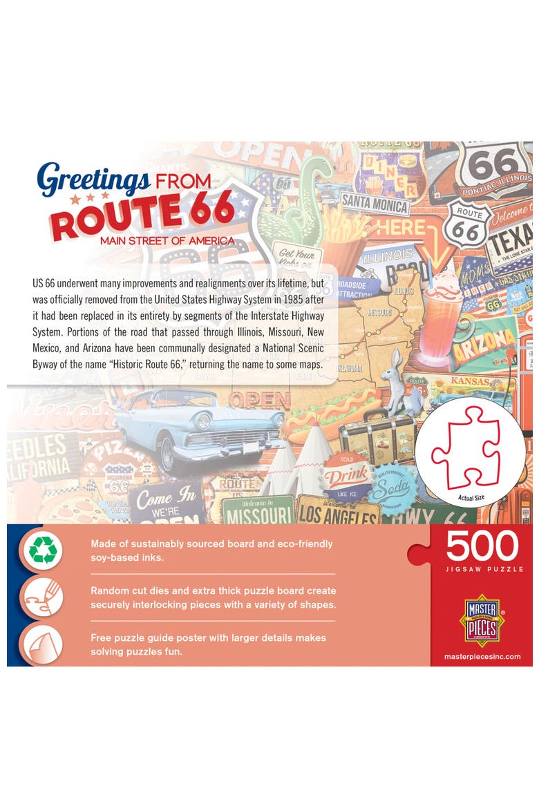 Greetings From Route 66 500pc Puzzle, Alternate, color, Multicolor