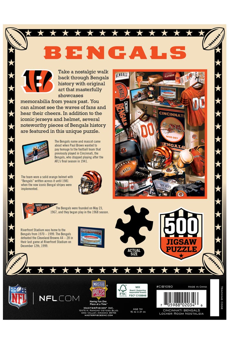 Cincinnati Bengals Locker 500pc Puzzle, Alternate, color, Multicolor