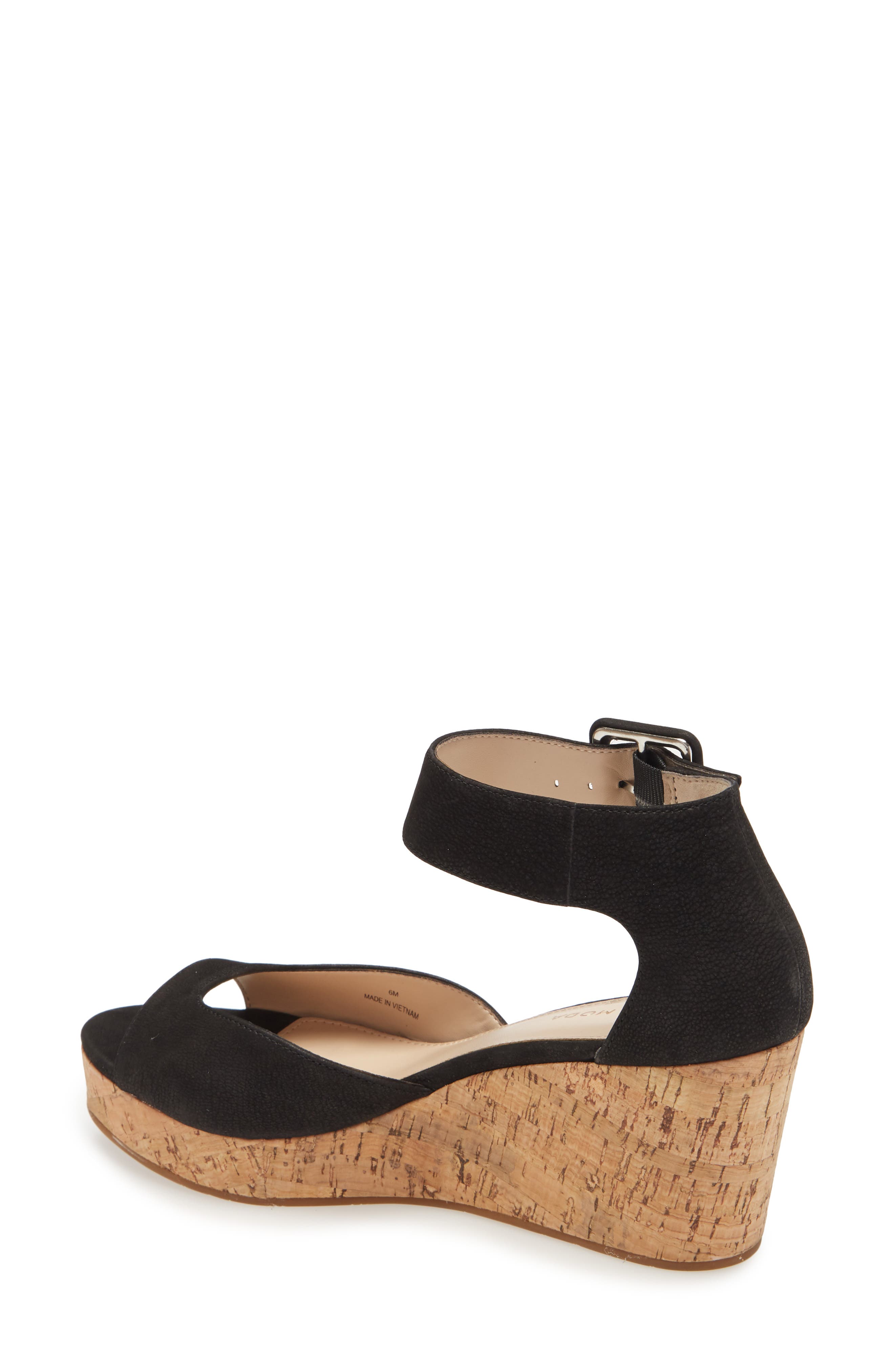 Koko Platform Wedge Sandal, Alternate, color, BLACK NUBUCK LEATHER