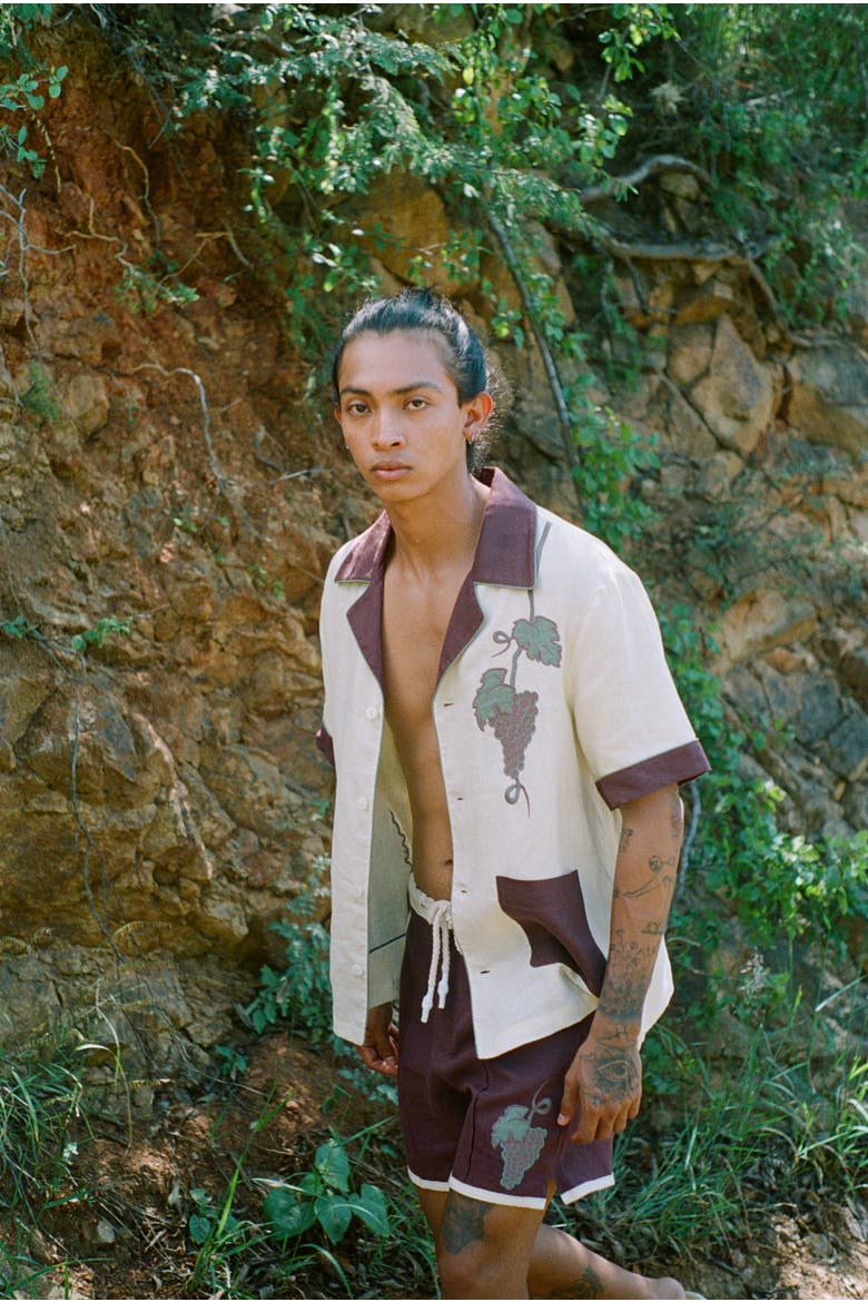 'Tombarolo' Cabana Shorts, Alternate, color, Pale White Wine