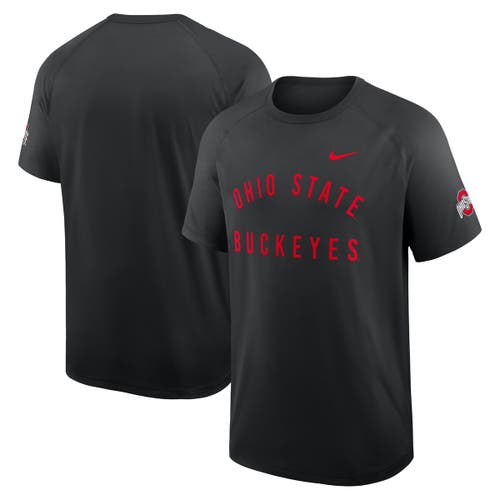 Nike Black Ohio State Buckeyes Ready Raglan Premium Performance T-shirt