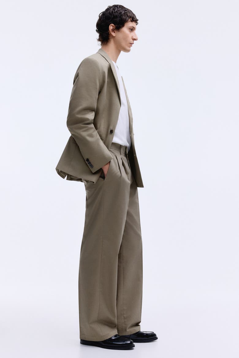 Loose Fit Tailored Trousers, Alternate, color, Khaki green