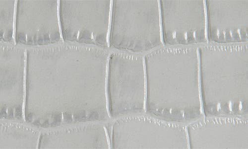 Strathberry Mosaic Croc Embossed Calfskin Trifold Wallet In Gray