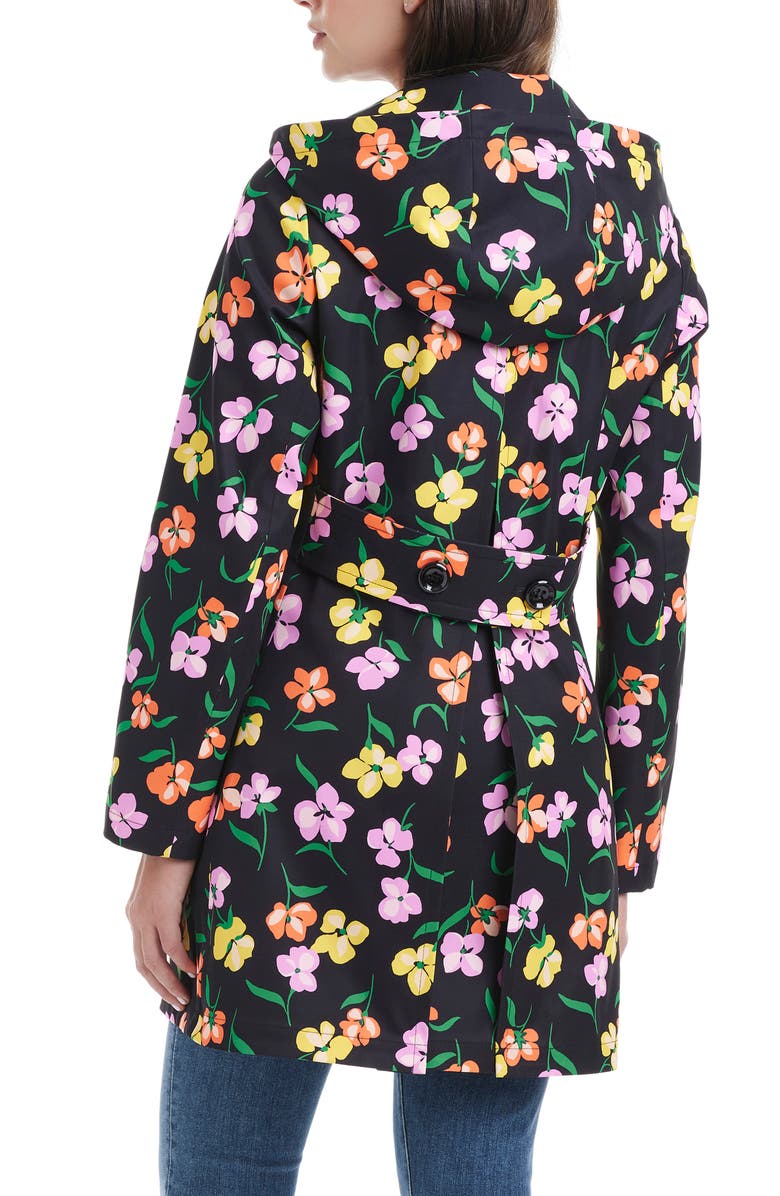 Kate Spade New York floral hooded rain coat, Alternate, color, 
