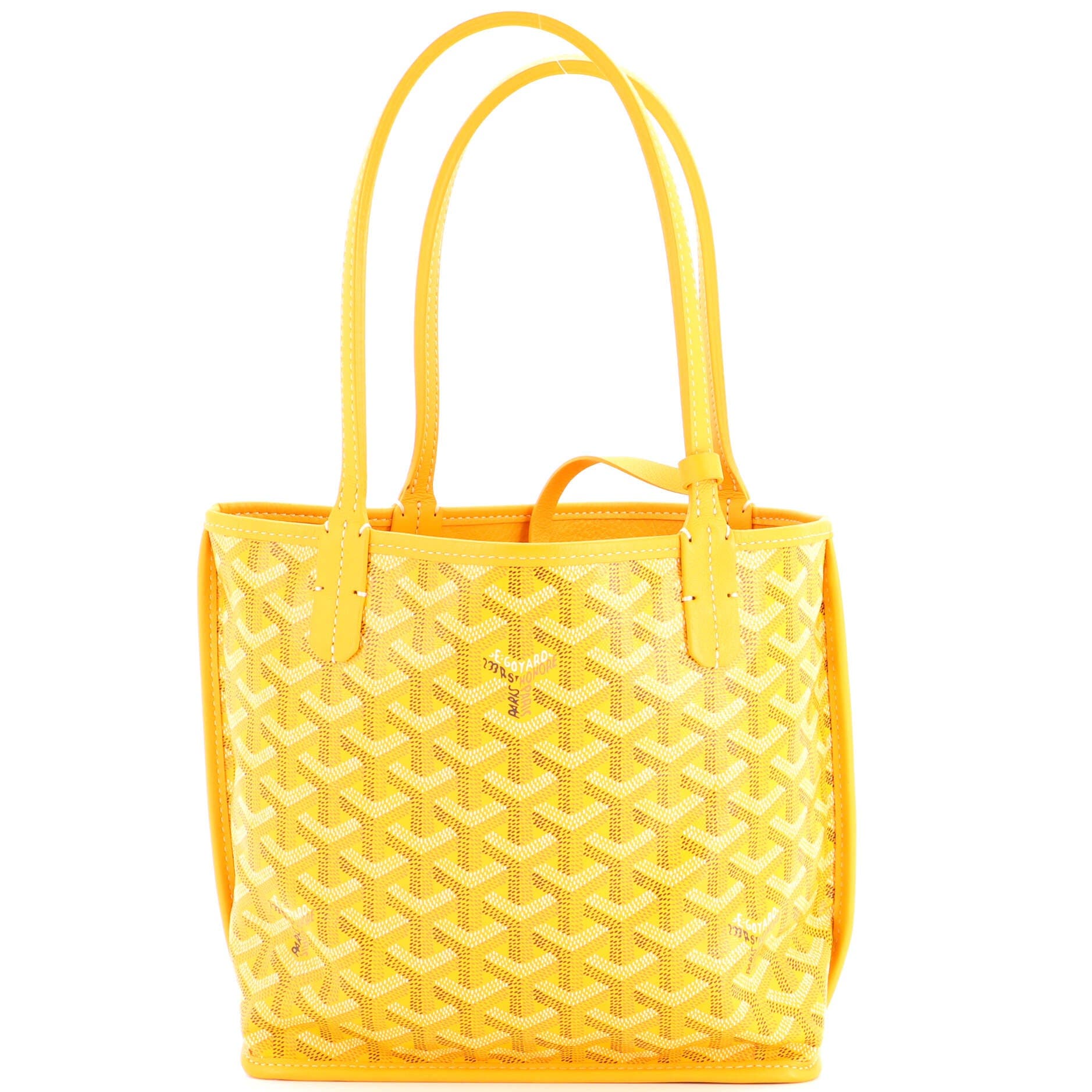 Pre-Owned Goyard Anjou Reversible Tote Coated Canvas Mini, Main, color, Orange