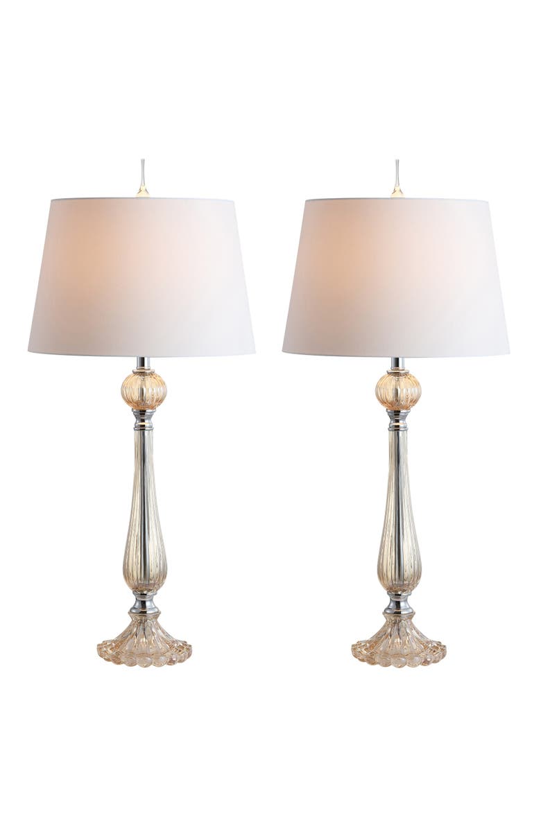 JONATHAN Y Chloe 32.5" Glass LED Table Lamp, Champagne, Alternate, color, Champagne