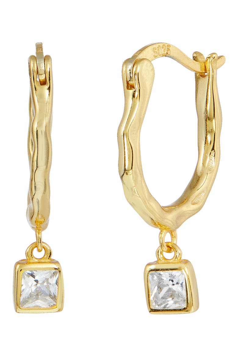 CZ Drop Earrings, Main, color, YELLOW