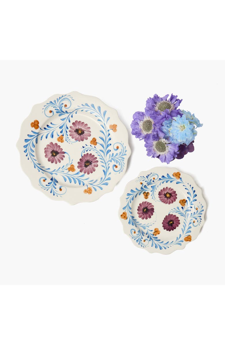 Mrs. Alice Damson Flowers Starter Plate, Main, color, Purple