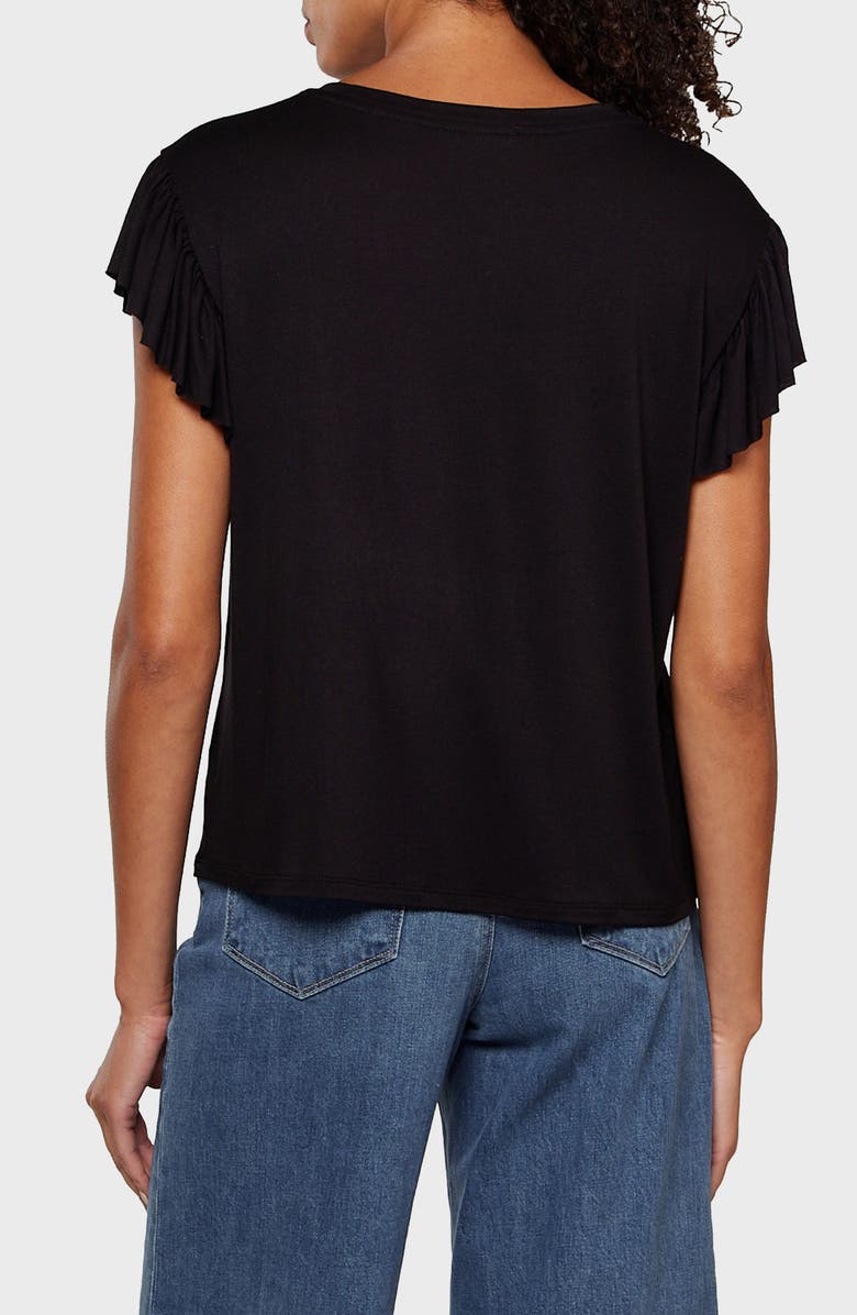 matty m. Ruffle T-Shirt, Alternate, color, Black